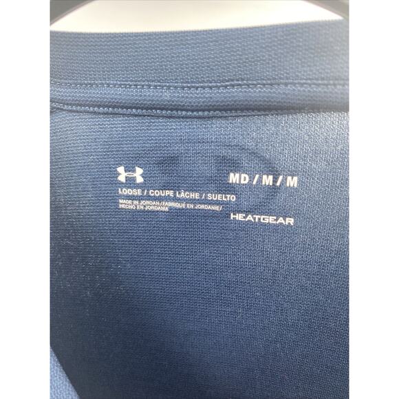 Under Armour HeatGear Men Size M Blue Loose Fit Short Sleeve Crew-Neck T-Shirt - Picture 4 of 4